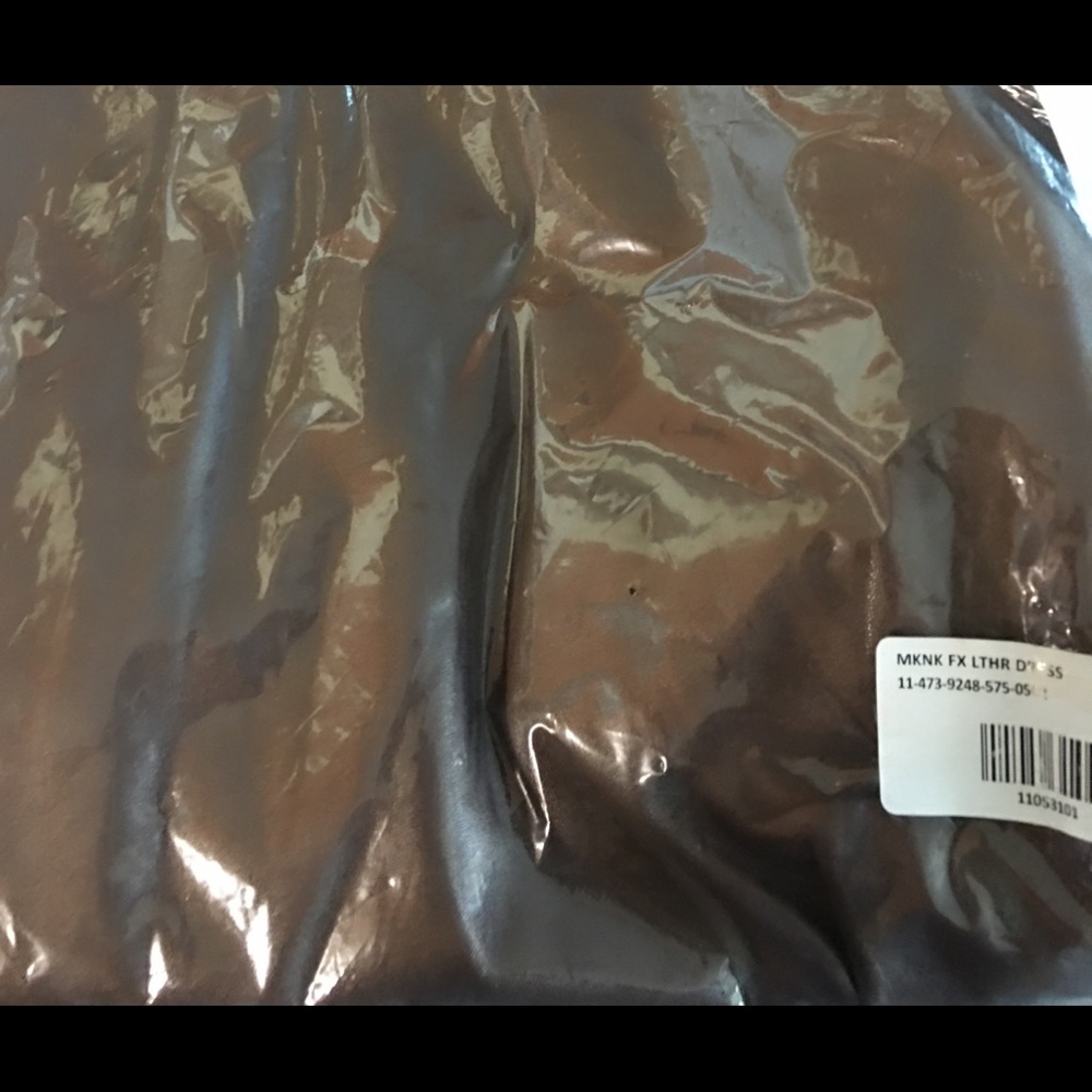 Mocha color Faux Leather Dress by FASHION2FIGURE